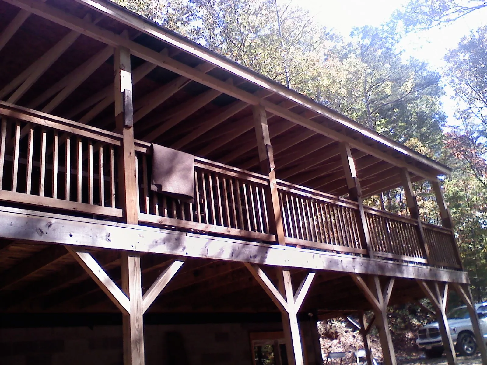 Timber framing under a new elevated porch and deck — Roof Leak Repair in Zieglerville by Roofing Brothers